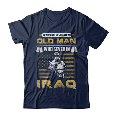 Never Underestimate An Old Man Who Served In Iraq-T-Shirt & Hoodie-Classic T-Shirt-Navy