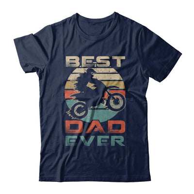 Vintage Best Motocross Dad Ever Gift Father's Day-T-Shirt & Hoodie-Classic T-Shirt-Navy