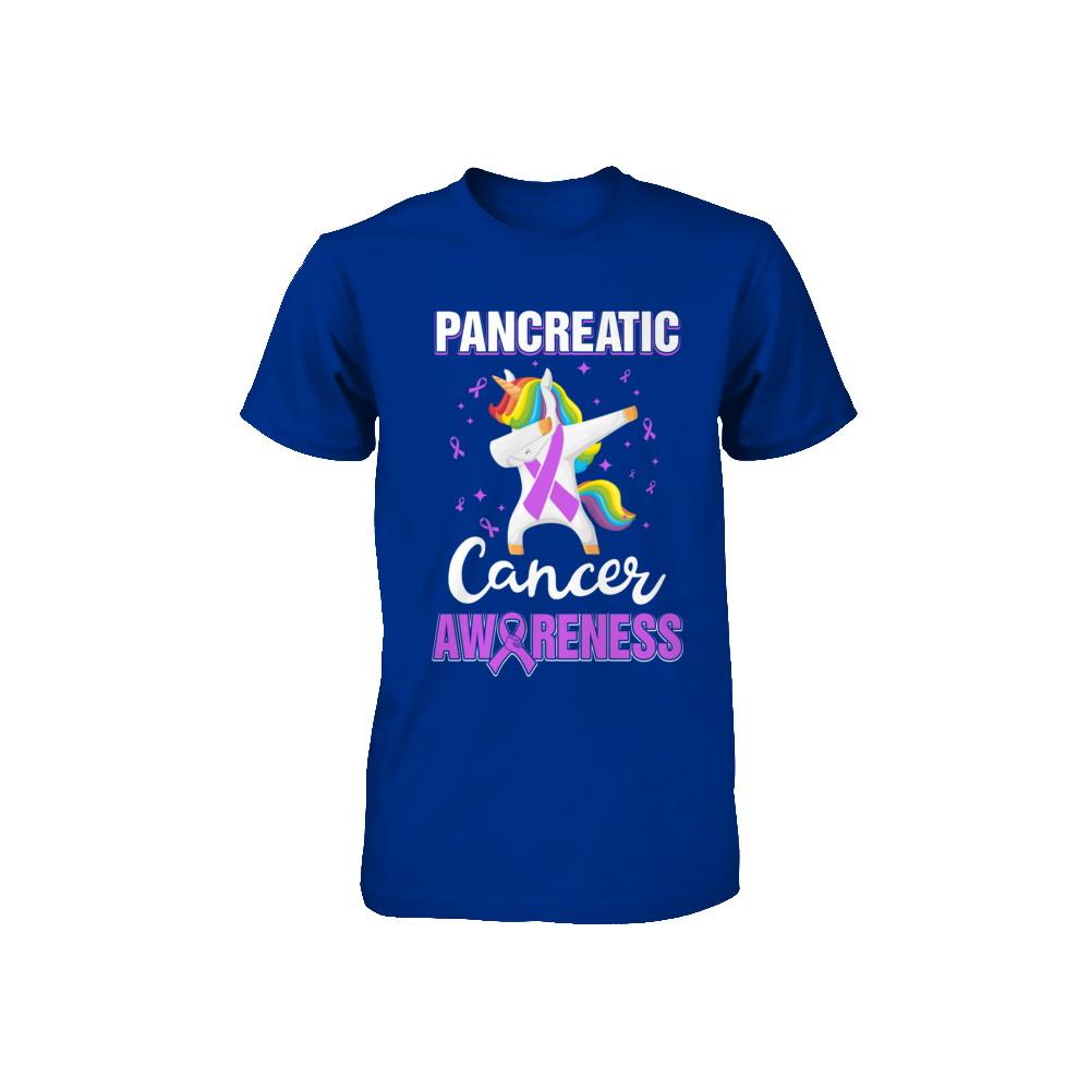 Inspirational Pancreatic Cancer Awareness Unicorn Support Youth-Youth Shirt-
