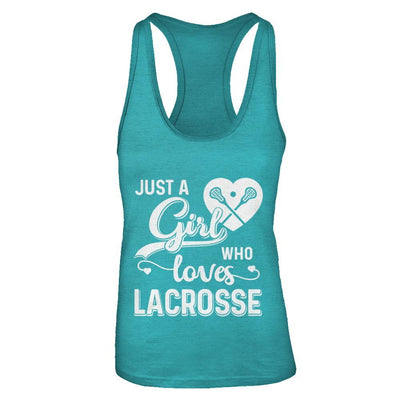 Just A Girl Who Loves Lacrosse-T-Shirt & Tank Top-Women's Ideal Racerback Tank-Tahiti Blue