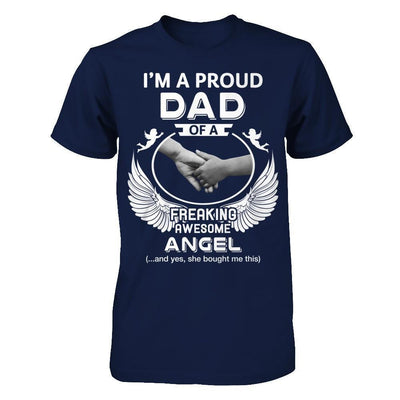 I'm A Proud Dad Of A Freaking Awesome Angel-T-Shirt & Hoodie-Classic T-Shirt-Navy