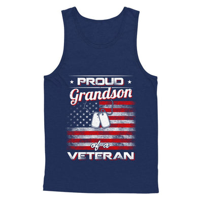 Proud Grandson Of A Veteran-T-Shirt & Hoodie-Unisex Tank-Navy