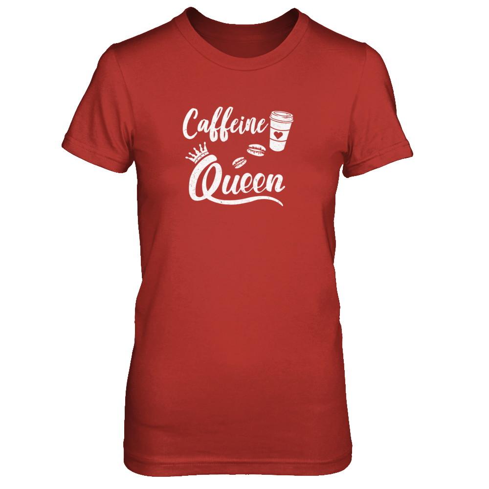 Caffeine Queen Coffee Queen Funny-T-Shirt & Tank Top-Women's T-Shirt-Red
