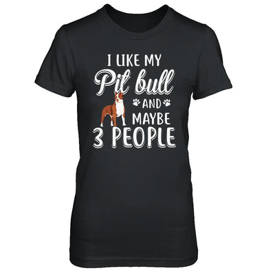 I Like My Pitbull And Maybe 3 People-T-Shirt & Hoodie-Women's T-Shirt-Black