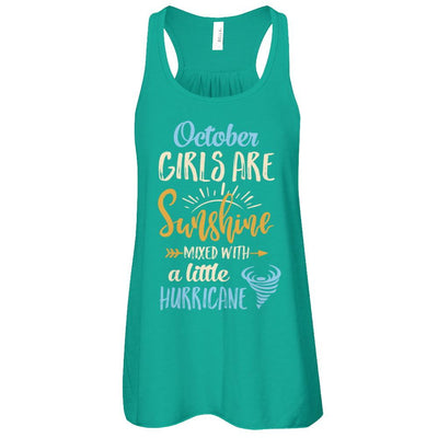 October Girls Birthday Sunshine Mixed Little Hurricane-T-Shirt & Tank Top-Women's Flowy Racerback Tank-Kelly