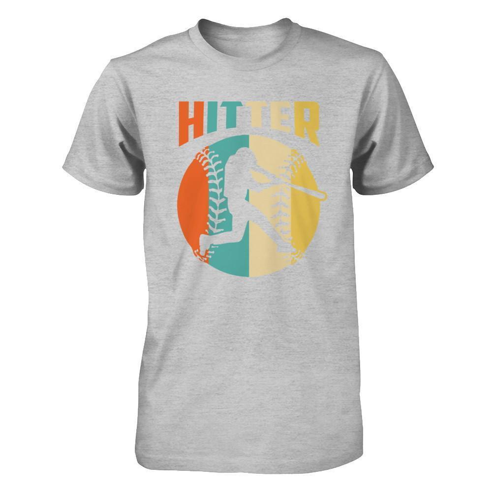 Classic Vintage Retro Style Hitter Baseball-T-Shirt & Hoodie-Premium T-Shirt-Heather Gray