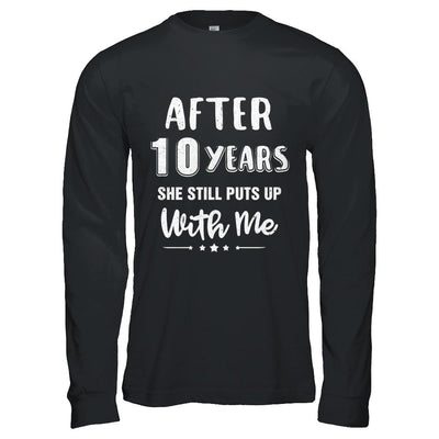 10Th Wedding Anniversary Funny Husband Gift-T-Shirt & Hoodie-Long Sleeve T-Shirt-Black
