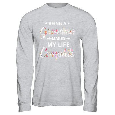 Being A Grandma Makes My Life Complete Mothers Day-T-Shirt & Hoodie-Long Sleeve T-Shirt-Sport Grey
