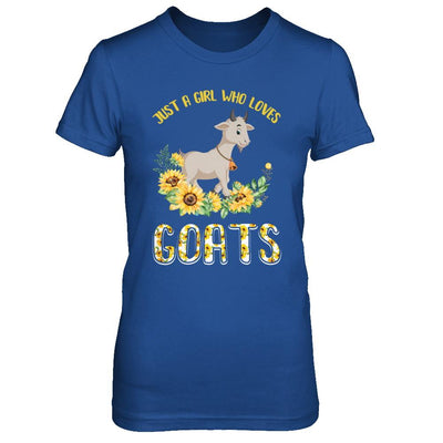 Just A Girl Who Loves Goats And Sunflowers-T-Shirt & Hoodie-Women's T-Shirt-Royal