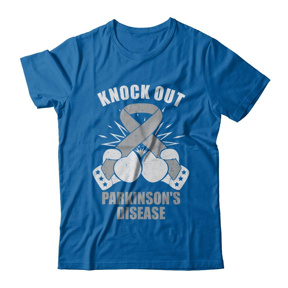 Boxing knock out Parkinson's Disease Awareness Support-T-Shirt & Hoodie-Classic T-Shirt-Royal