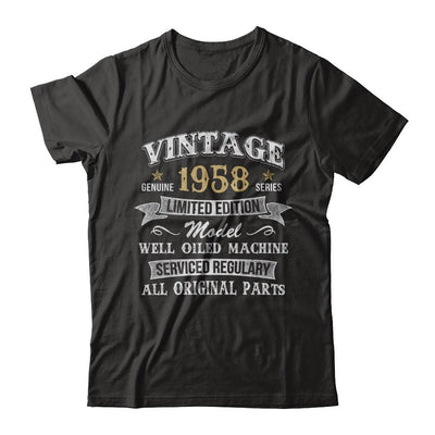 Vintage 63th Birthday Funny 1958 All Original Parts-T-Shirt & Hoodie-Classic T-Shirt-Black