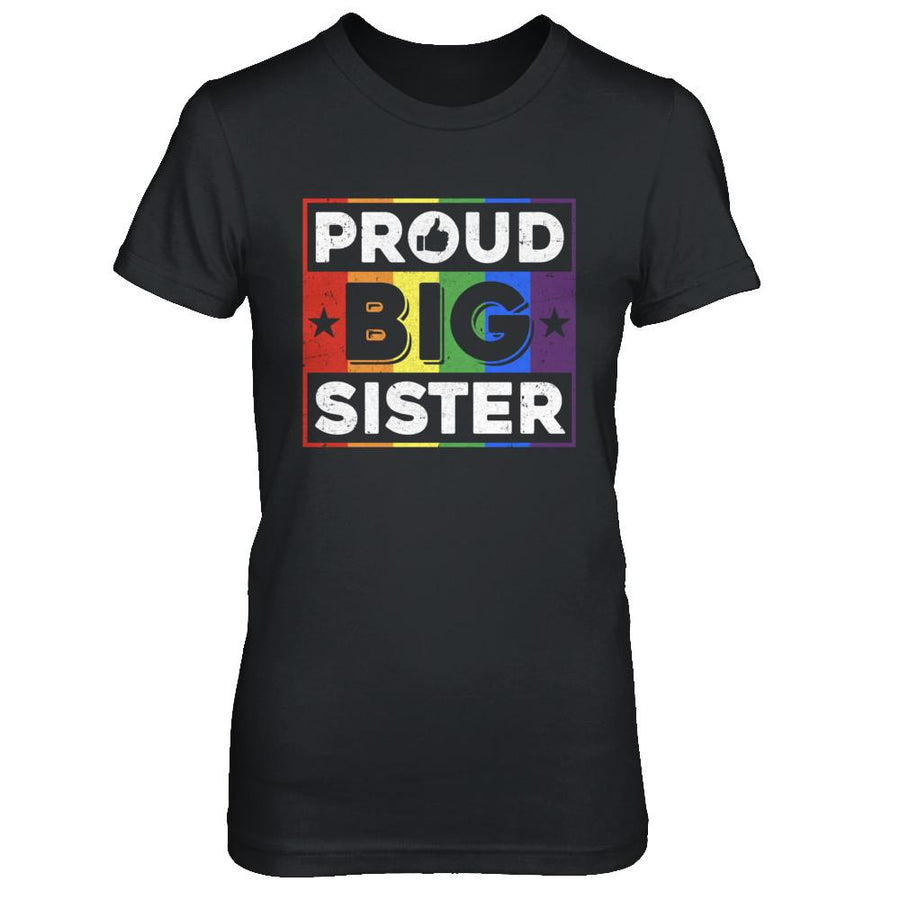 Proud Sister Brother Gay Lesbian Pride Month LGBT-T-Shirt & Hoodie-Women's T-Shirt-Black