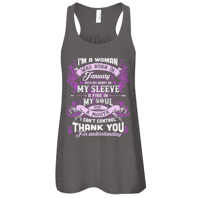 I'm A Woman Was Born In January With My Heart Birthday-T-Shirt & Tank Top-