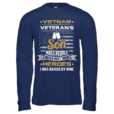 Vietnam Veteran's Son I Was Raised By Mine-T-Shirt & Hoodie-Long Sleeve T-Shirt-Navy