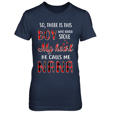 This Boy Who Kinda Stole My Heart He Calls Me Nana-T-Shirt & Hoodie-Women's T-Shirt-Navy