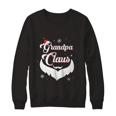 Santa Beard Matching Christmas Pajamas Grandpa Claus-T-Shirt & Sweatshirt-Crewneck Sweatshirt-Black