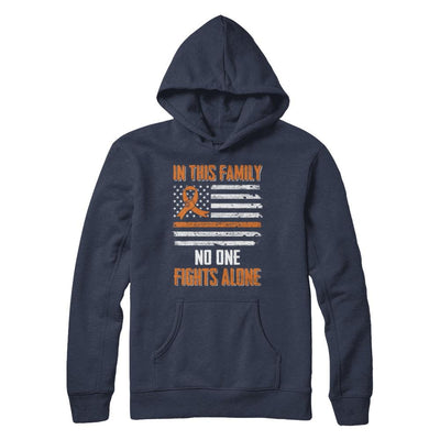 In This Family No One Fights Alone Multiple Sclerosis-T-Shirt & Hoodie-Pullover Hoodie-Navy