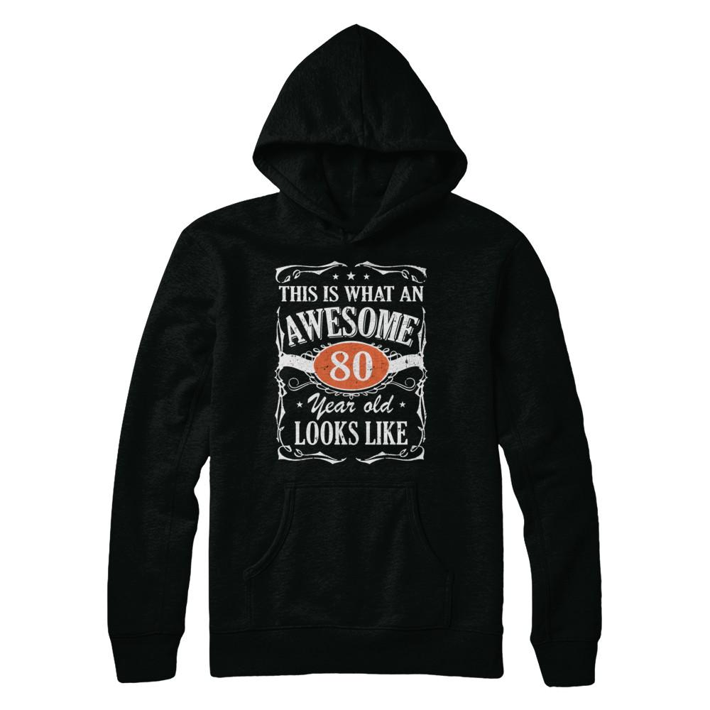 Vintage This Is What An Awesome 80 Year Old 1941 Birthday-T-Shirt & Hoodie-Pullover Hoodie-Black