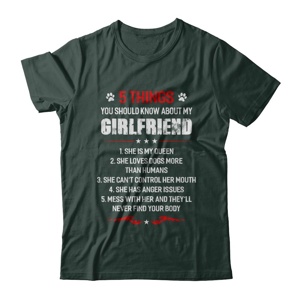5 Things You Should Know About My Girlfriend Dogs Boyfriend-T-Shirt & Hoodie-Classic T-Shirt-Forest Green