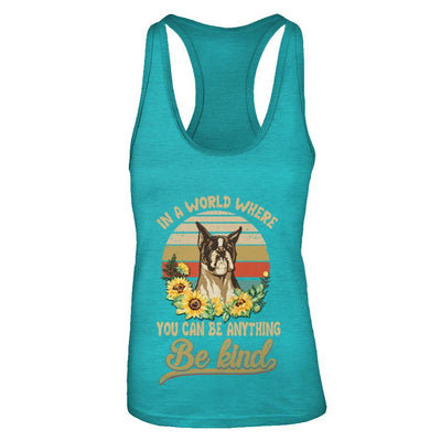In A World Where You Can Be Anything Be Kind Boxer Sunflow-T-Shirt & Tank Top-Women's Ideal Racerback Tank-Tahiti Blue