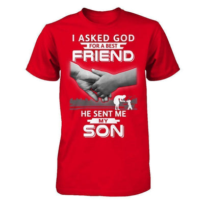 I Asked God For A Best Friend He Sent Me My Son-T-Shirt & Hoodie-Premium T-Shirt-Red