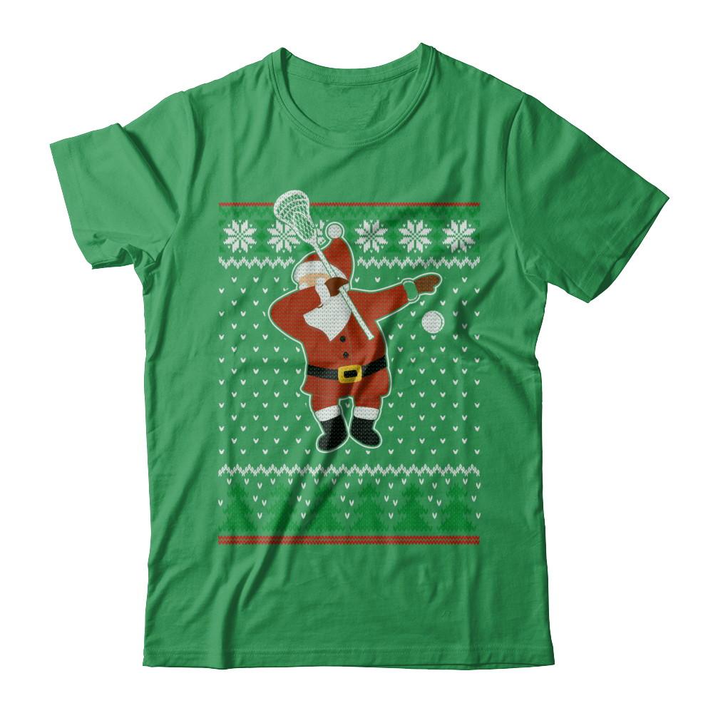 Dabbing Santa Lacrosse Ugly Sweater Christmas-T-Shirt & Sweatshirt-Premium T-Shirt-Kelly Green