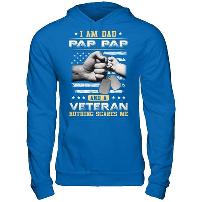 I'm A Dad Pap Pap And A Veteran Nothing Scares Me-T-Shirt & Hoodie-Pullover Hoodie-Royal