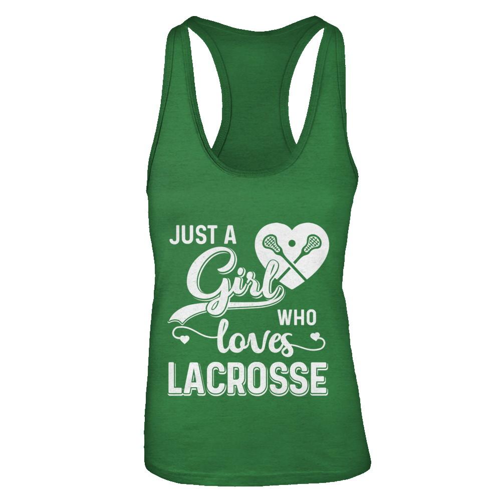 Just A Girl Who Loves Lacrosse-T-Shirt & Tank Top-Women's Ideal Racerback Tank-Kelly Green