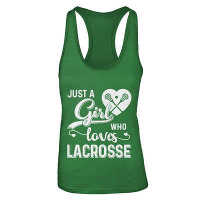 Just A Girl Who Loves Lacrosse-T-Shirt & Tank Top-Women's Ideal Racerback Tank-Kelly Green
