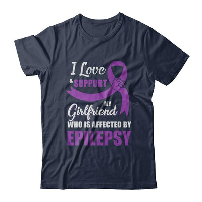 Epilepsy Awareness Support Purple Girlfriend Boyfriend-T-Shirt & Hoodie-Classic T-Shirt-Navy