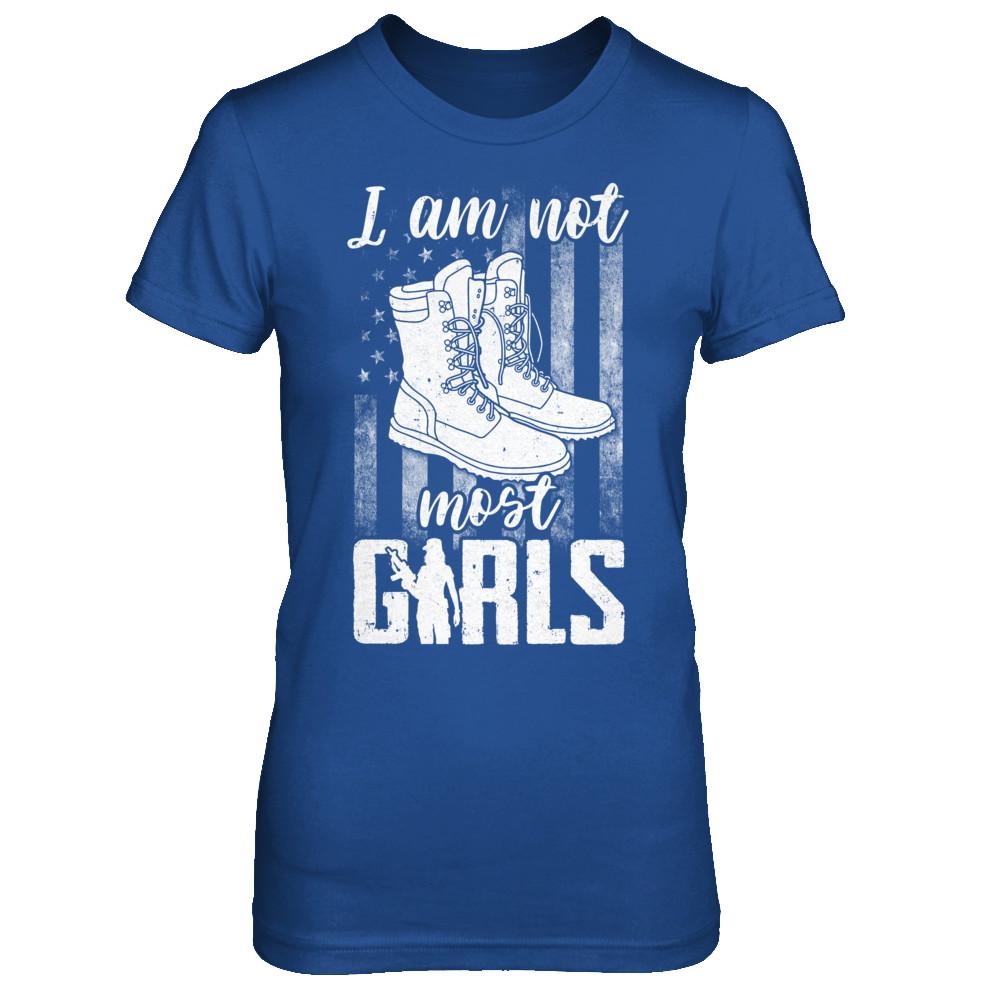 I AM NOT MOST GIRLS Veteran Woman-T-Shirt & Hoodie-Women's T-Shirt-Royal