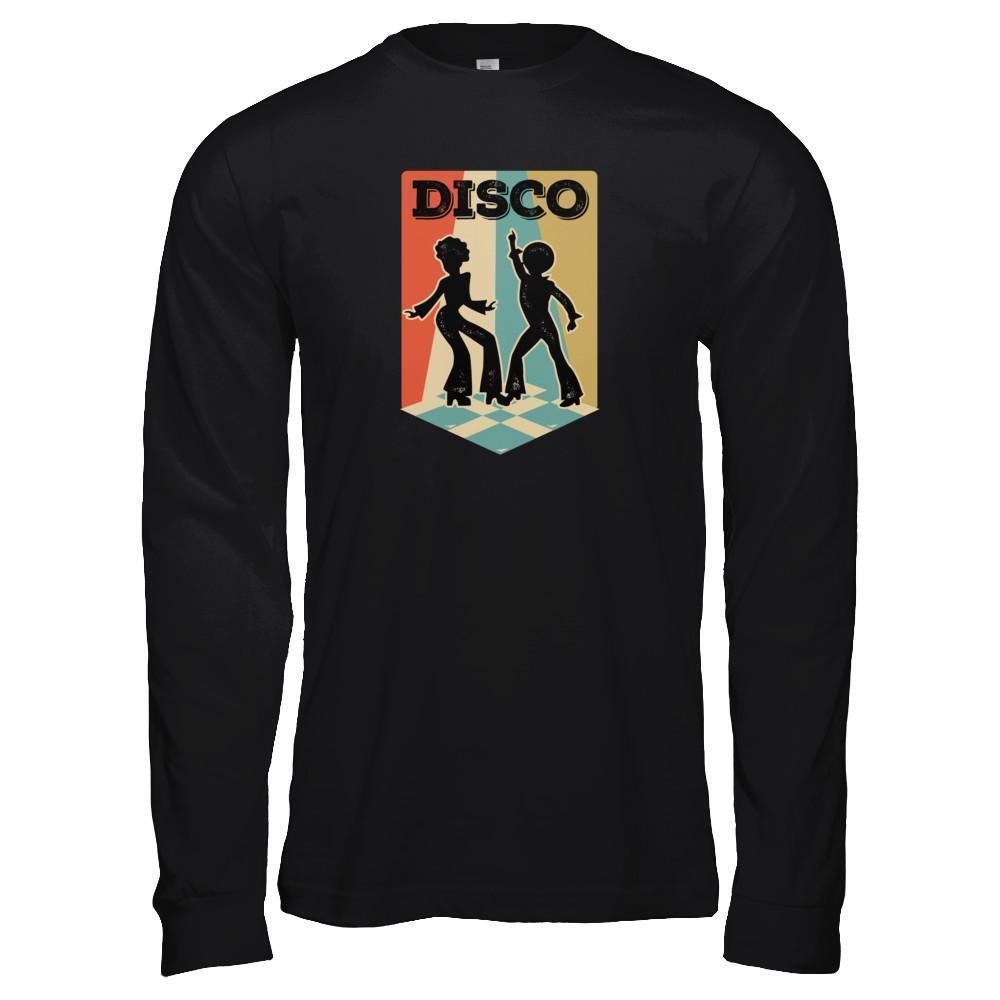Classic Vintage Retro Style Disco Music-T-Shirt & Tank Top-Long Sleeve T-Shirt-Black