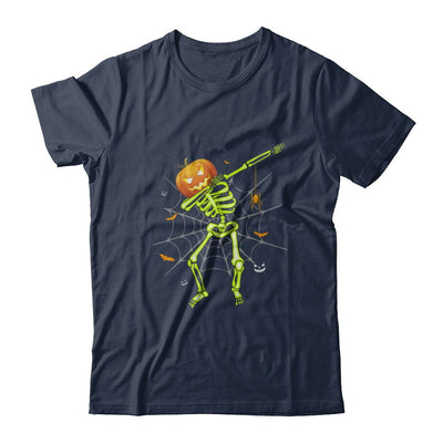 Funny Dabbing Skeleton Pumpkin Halloween Dab-T-Shirt & Hoodie-Classic T-Shirt-Navy