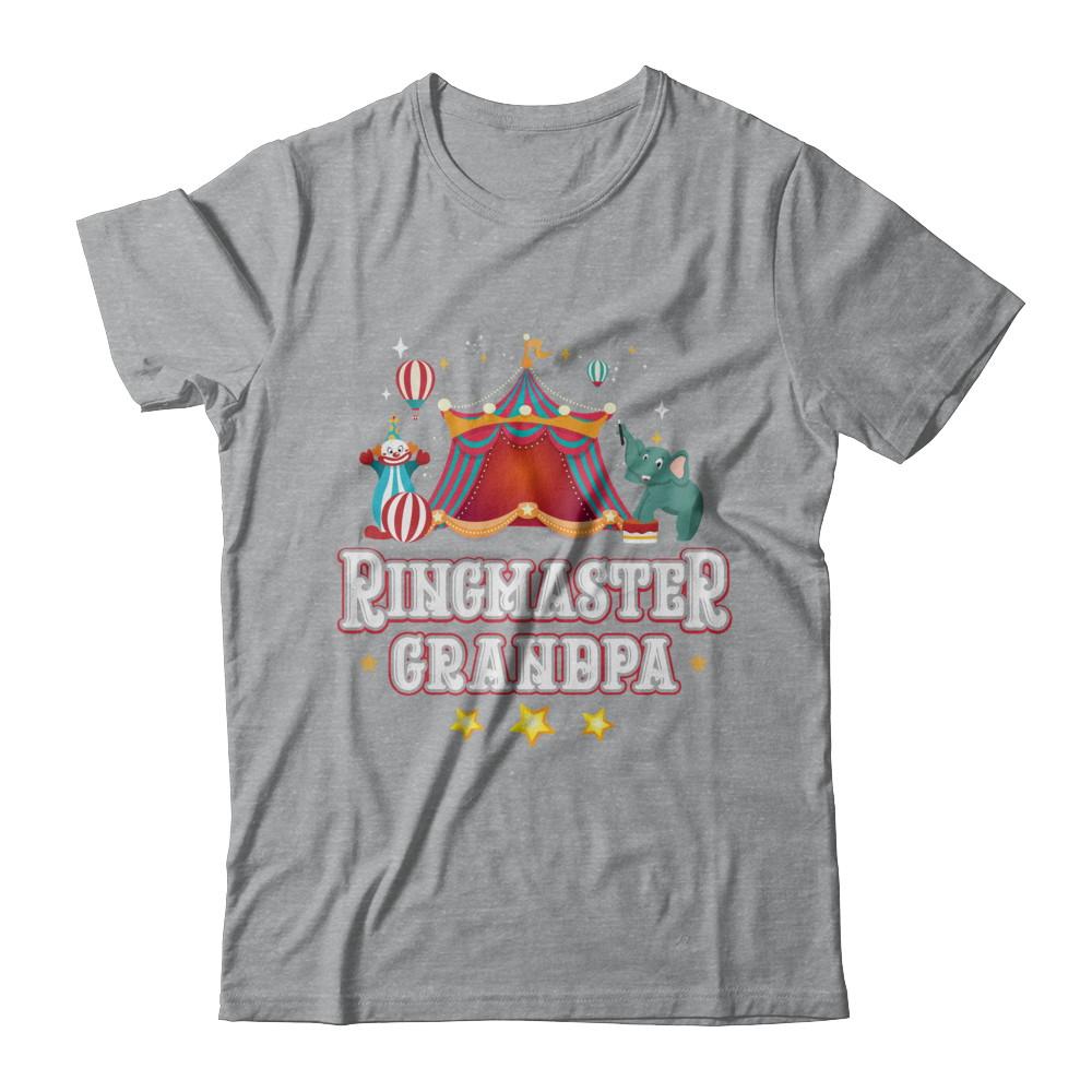 Ringmaster Grandpa Circus Carnival Children Party-T-Shirt & Hoodie-Classic T-Shirt-Sport Grey
