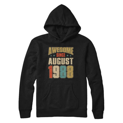 Vintage Retro Awesome Since August 1988 33th Birthday-T-Shirt & Hoodie-Pullover Hoodie-Black