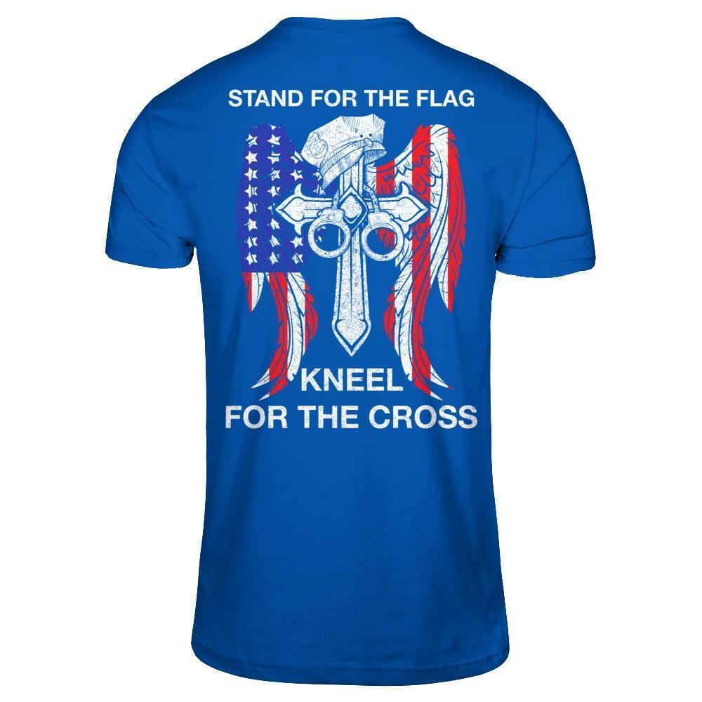Police Stand For The Flag Kneel For The Cross-T-Shirt & Hoodie-Premium T-Shirt-Royal