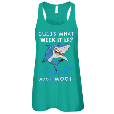Guess What Week It Is Shark-T-Shirt & Tank Top-Women's Flowy Racerback Tank-Kelly