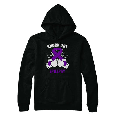 Boxing knock out Epilepsy Awareness Support-T-Shirt & Hoodie-Pullover Hoodie-Black