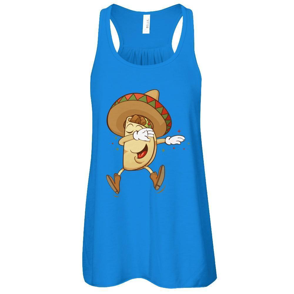 Dabbing Taco Mexican Food Lover-T-Shirt & Tank Top-Women's Flowy Racerback Tank-True Royal