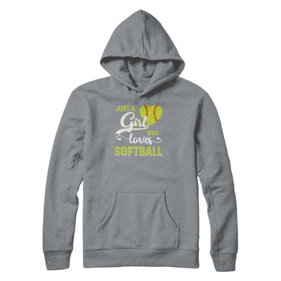 Just A Girl Who Loves Softball-T-Shirt & Tank Top-Pullover Hoodie-Light Steel