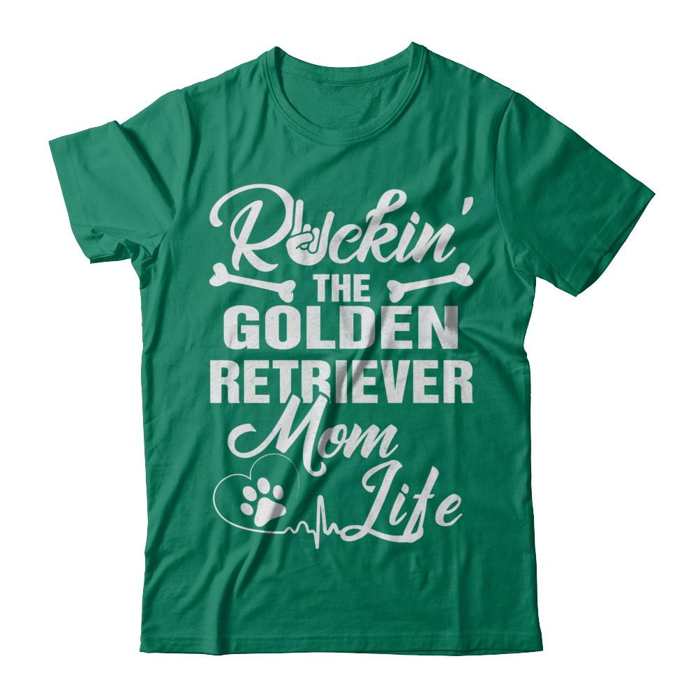 Rockin The Golden Retriever Mom Life Men Style-T-Shirt & Hoodie-Classic T-Shirt-Kelly Green