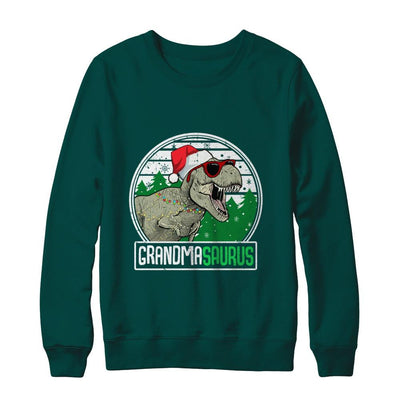 Grandmasaurus Grandma Dinosaur T-Rex Family Christmas-T-Shirt & Sweatshirt-Crewneck Sweatshirt-Deep Forest