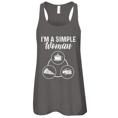 I'm A Simple Woman Coffee Pizza Camping-T-Shirt & Tank Top-