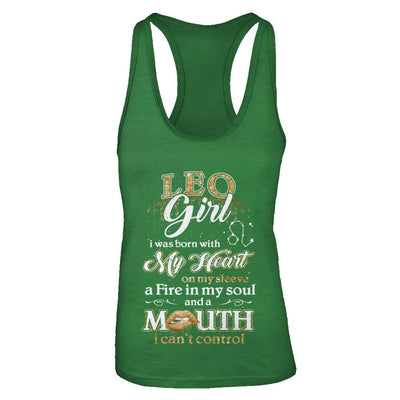 I'm A Leo Girl Lipstick July August Funny Zodiac Birthday-T-Shirt & Tank Top-Women's Ideal Racerback Tank-Kelly Green