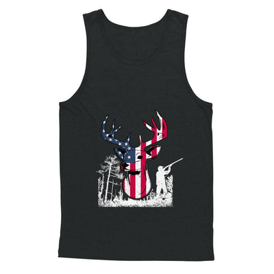 American Flag Hunting Dear Vintage 4Th July Gifts-T-Shirt & Hoodie-Unisex Tank-Black