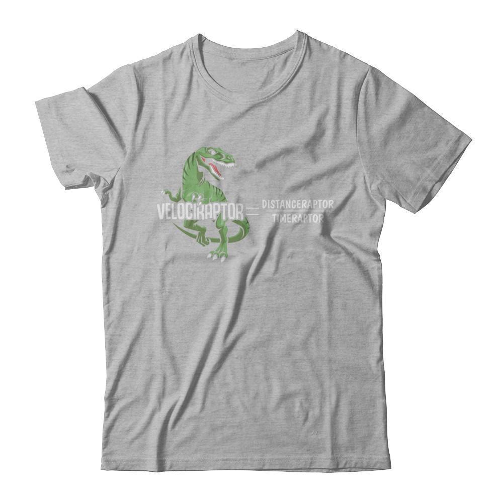 Distanceraptor Over Timeraptor Equals Velociraptor Dinosaur-T-Shirt & Hoodie-Premium T-Shirt-Heather Gray