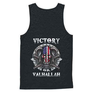 American US Flag Victory or Valhalla Viking-T-Shirt & Hoodie-Unisex Tank-Black