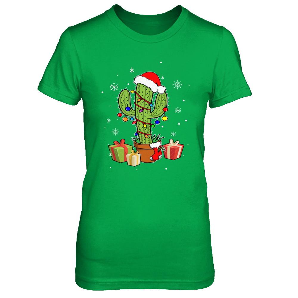 Merry Christmas Succulent Plants Christmas Cactus-T-Shirt & Sweatshirt-Women's T-Shirt-Irish Green
