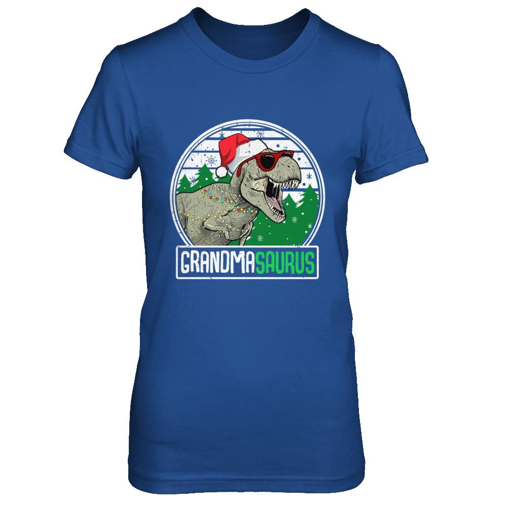 Grandmasaurus Grandma Dinosaur T-Rex Family Christmas-T-Shirt & Sweatshirt-Women's T-Shirt-Royal