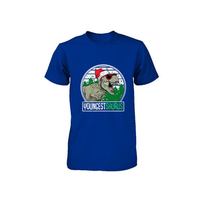 Youngestsaurus Youngest Dinosaur T-Rex Family Christmas Youth-Youth Shirt-